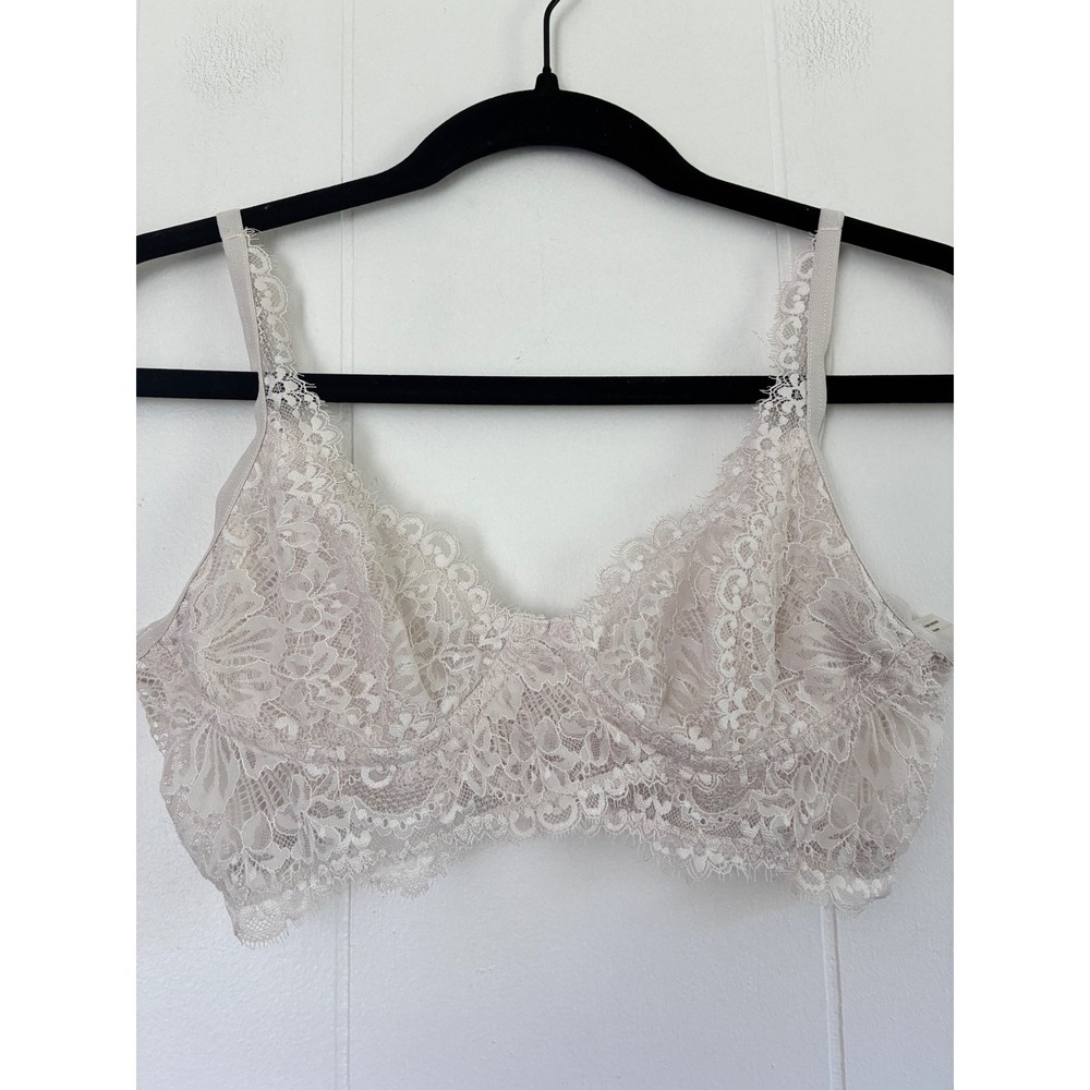 Free‎ People Intimately Adella Lace Bralette Ivory White Floral Boho Small